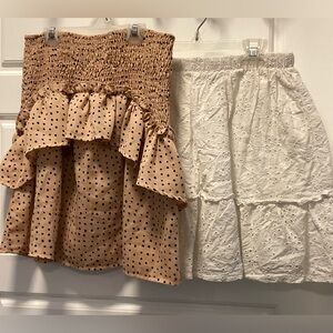 Lot of 2 Princess Polly  Ruffled A-Line Skirts